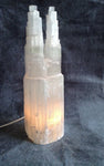 Selenite Lamp Double Tower