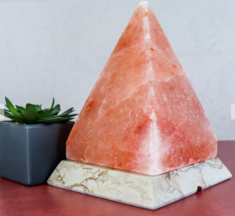 Pyramid w Marble - Himalayan Salt Lamp